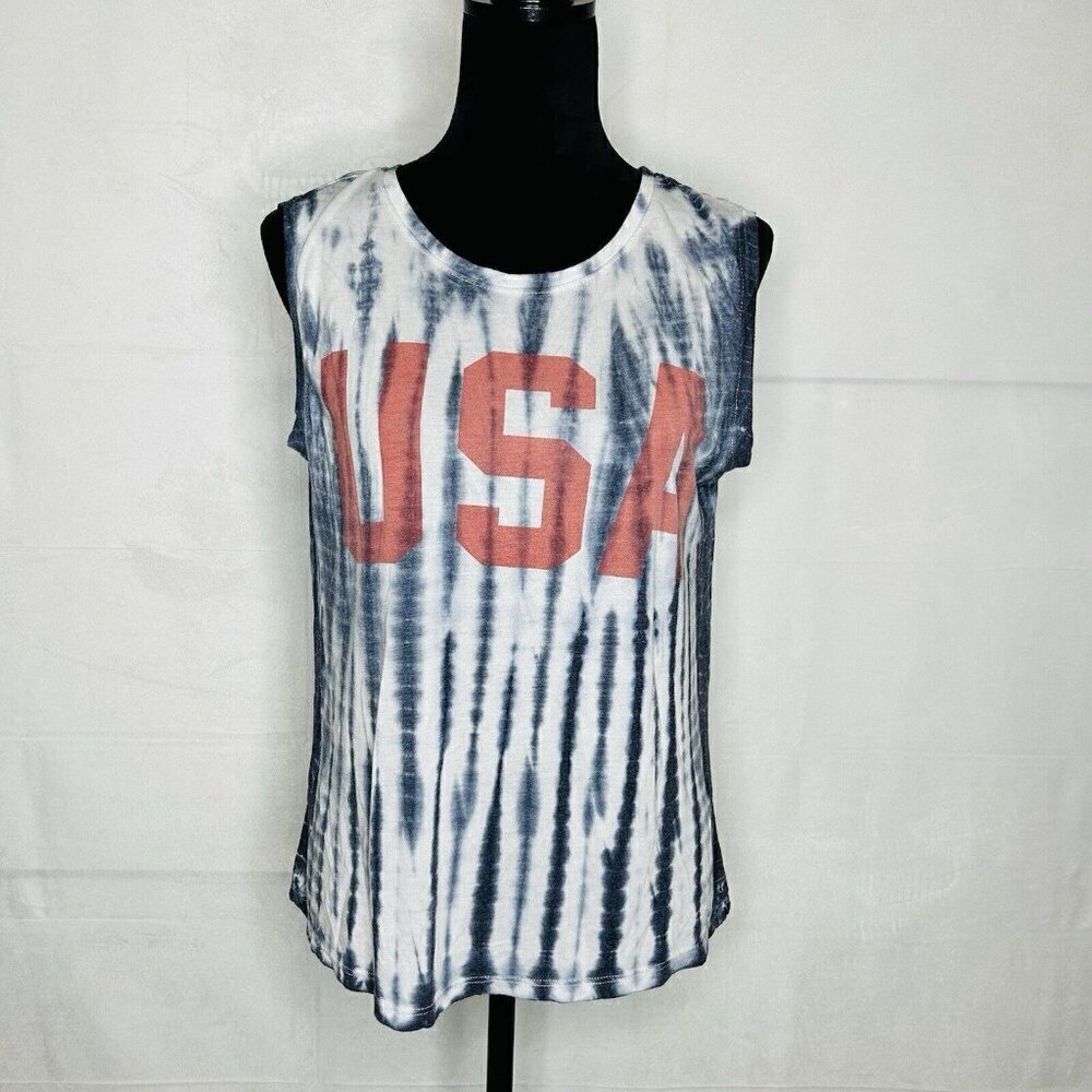 Zoe + Liv Womens Shirt Size XL Sleeveless USA tie Dye Casual Knit Top
